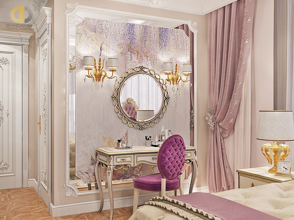 Дизайн интерьера спальни в четырёхкомнатной квартире 144 кв. м в стиле классицизм 5