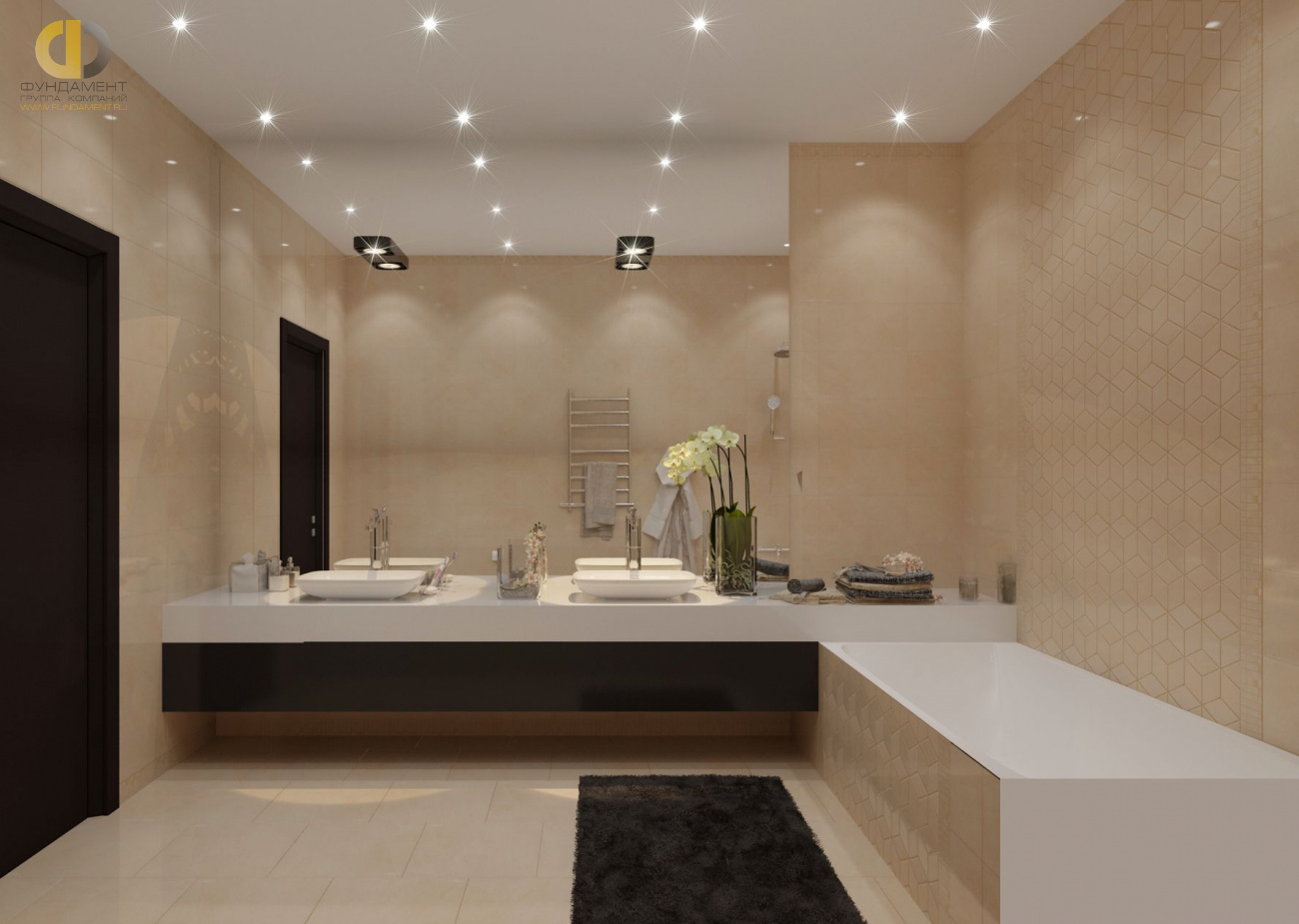 Дизайн ванной в стиле мимнимализм 108 кв.м