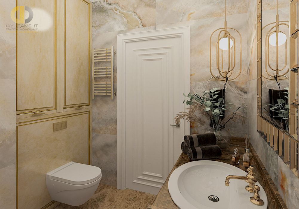 Дизайн интерьера ванной в 2-комнатной квартире 71 кв. м в стиле неоклассика 16