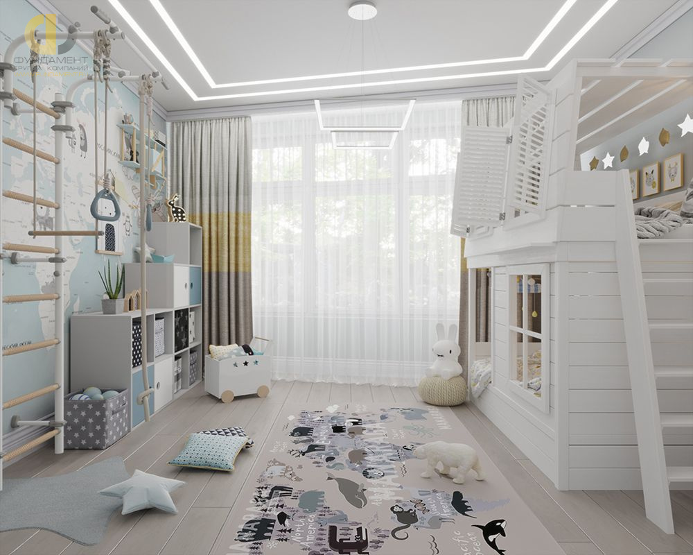 Дизайн интерьера детской в четырёхкомнатной квартире 134 кв.м в стиле современная классика13