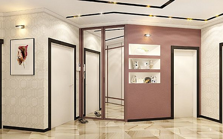 Дизайн коридора в четырехкомнатной квартире 124 кв.м в современном стиле