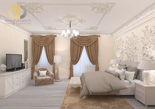 Дизайн спальни в классическом стиле  – фото 1908
