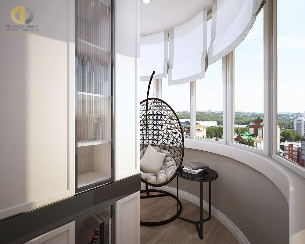 Дизайн интерьера балкона четырёхкомнатной квартире 142 кв. м в стиле неоклассика  – фото 128