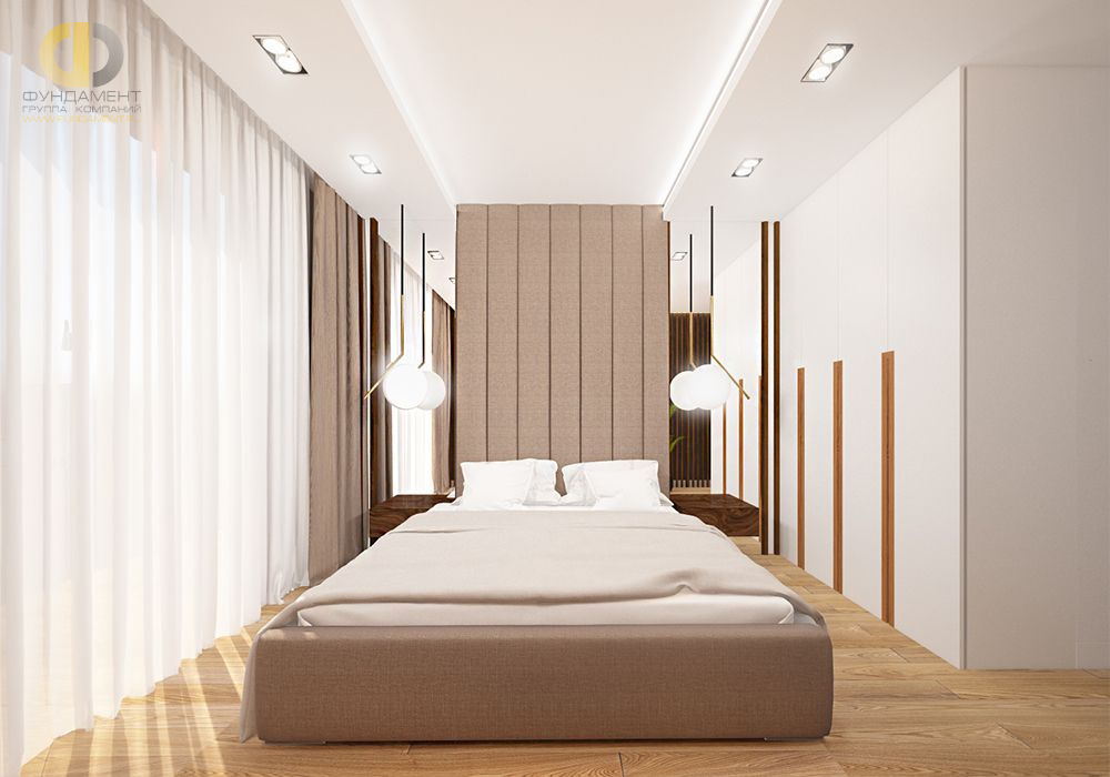 Дизайн интерьера спальни в трёхкомнатной квартире 95 кв.м в современном стиле7