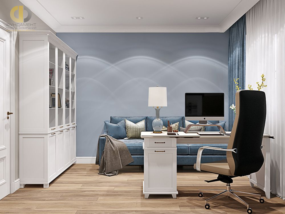 Дизайн интерьера кабинета в трёхкомнатной квартире 80 кв.м в стиле неоклассика – фото 240