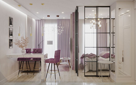 Дизайн интерьера гостиной в двухкомнатной квартире 37 кв.м в стиле ар-деко8