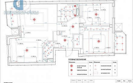 Рабочий чертеж дизайн-проекта трехкомнатной квартиры 119 кв. м. Стр.29