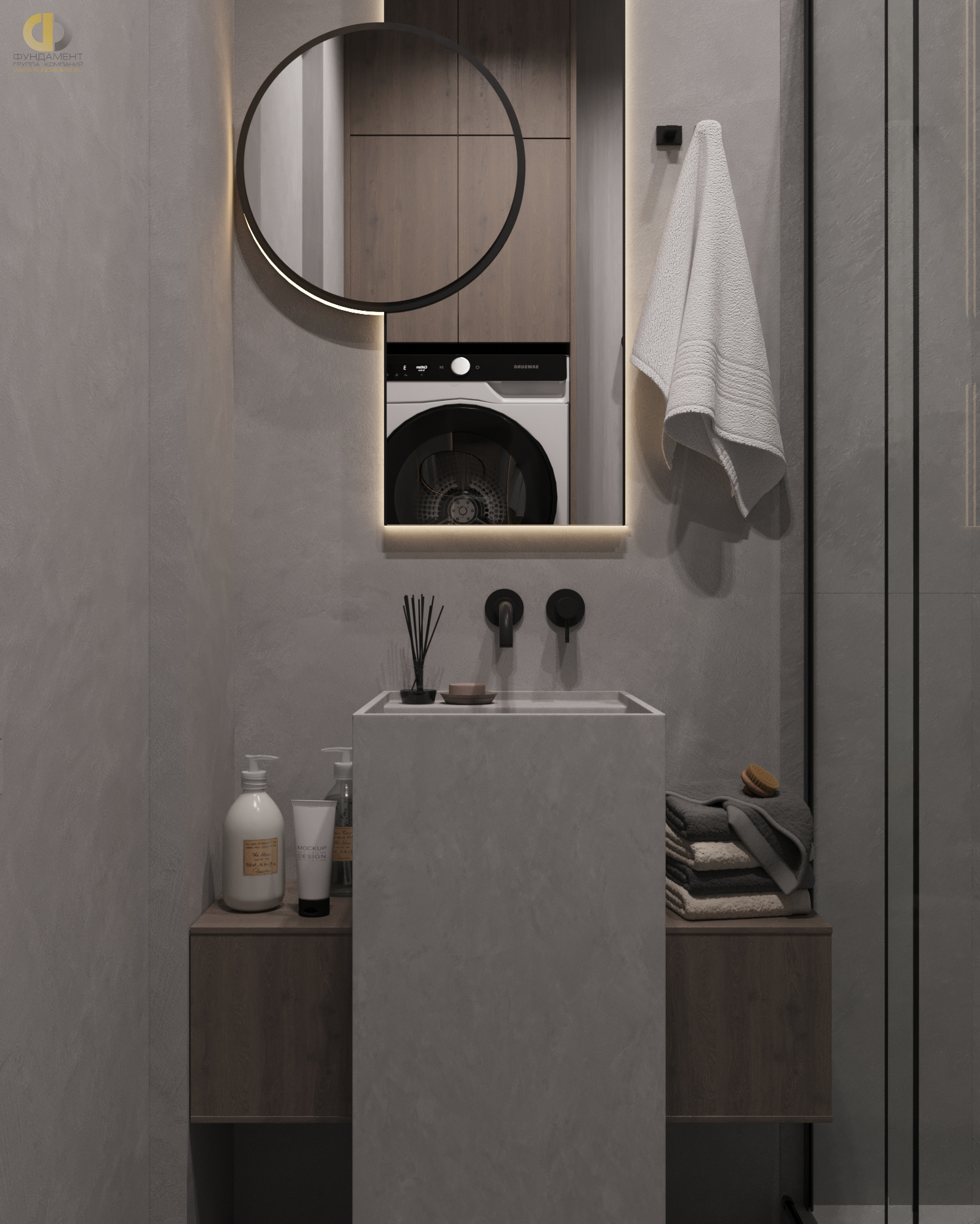 Дизайн ванной в стиле манимализском – фото 19