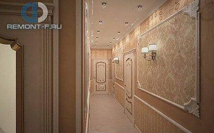 Интерьер коридора в 5-комнатной квартире в классическом стиле