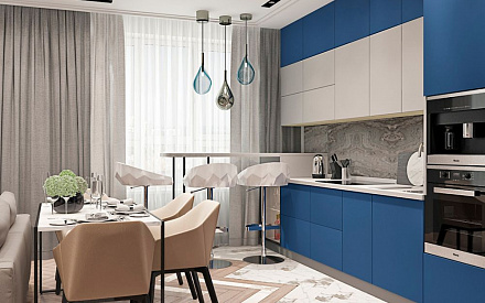 Дизайн интерьера кухни в трёхкомнатной квартире 85 кв.м в современном стиле15