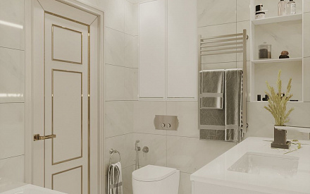 Дизайн интерьера ванной в трёхкомнатной квартире 126 кв.м в стиле неоклассика26