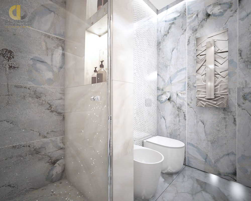 Дизайн интерьера ванной в четырёхкомнатной квартире 121 кв.м в стиле неоклассика с элементами ар-деко23
