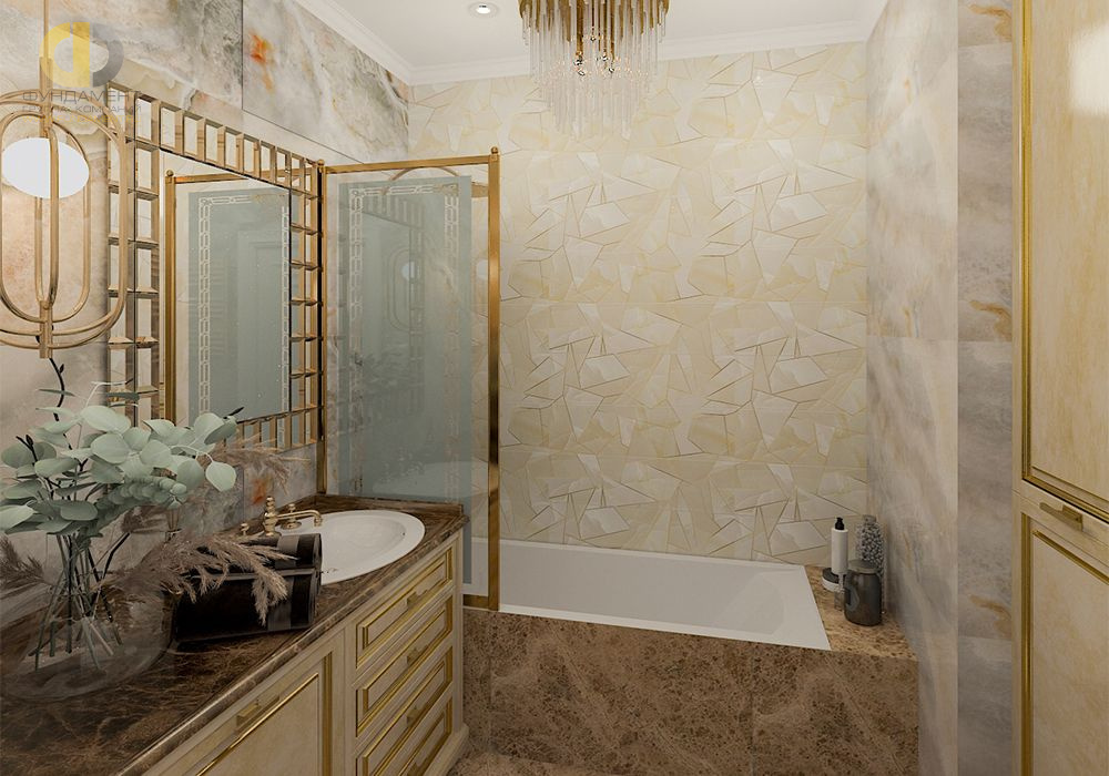 Дизайн интерьера ванной в 2-комнатной квартире 71 кв. м в стиле неоклассика 17