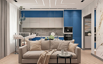 Дизайн интерьера гостиной в трёхкомнатной квартире 85 кв.м в современном стиле17