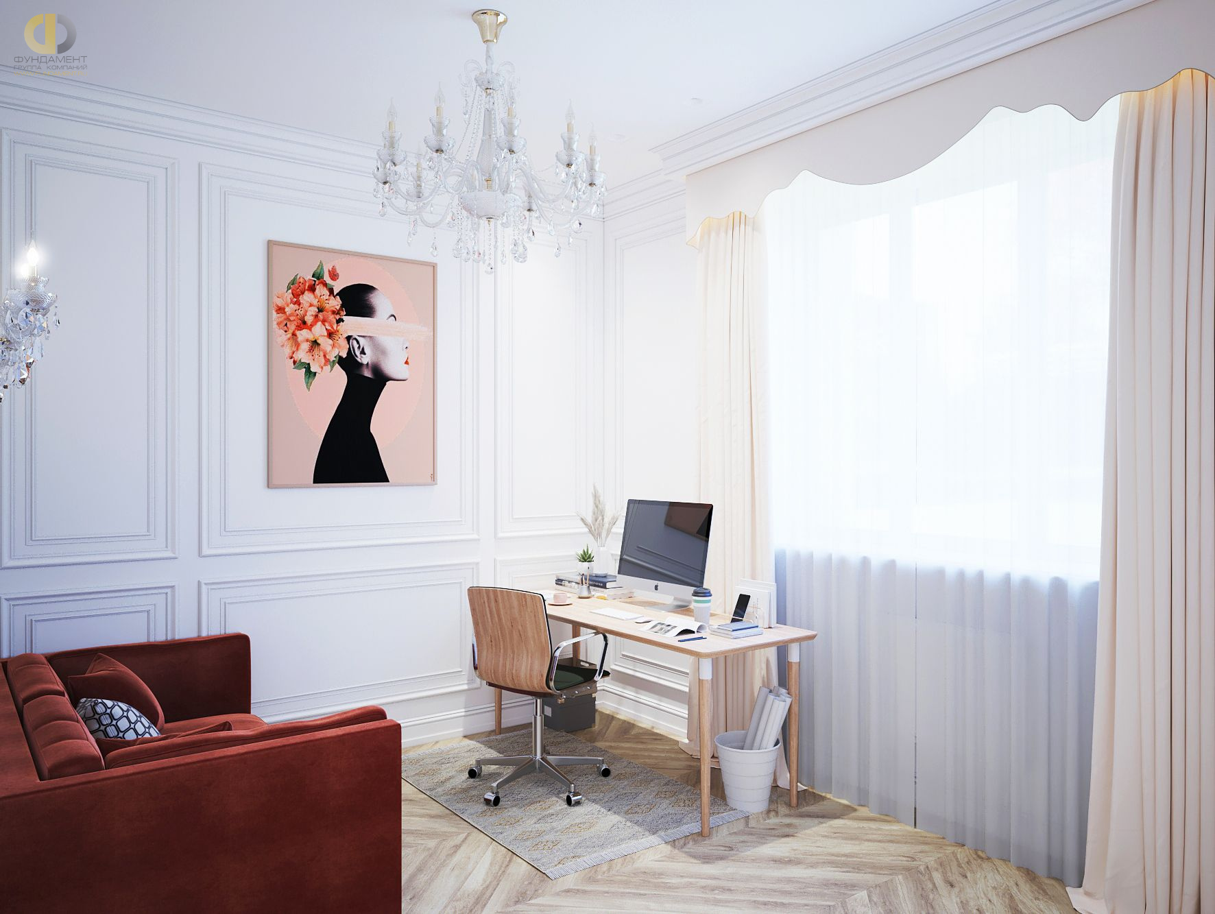 Дизайн кабинета в стиле неоклассическом – фото 110