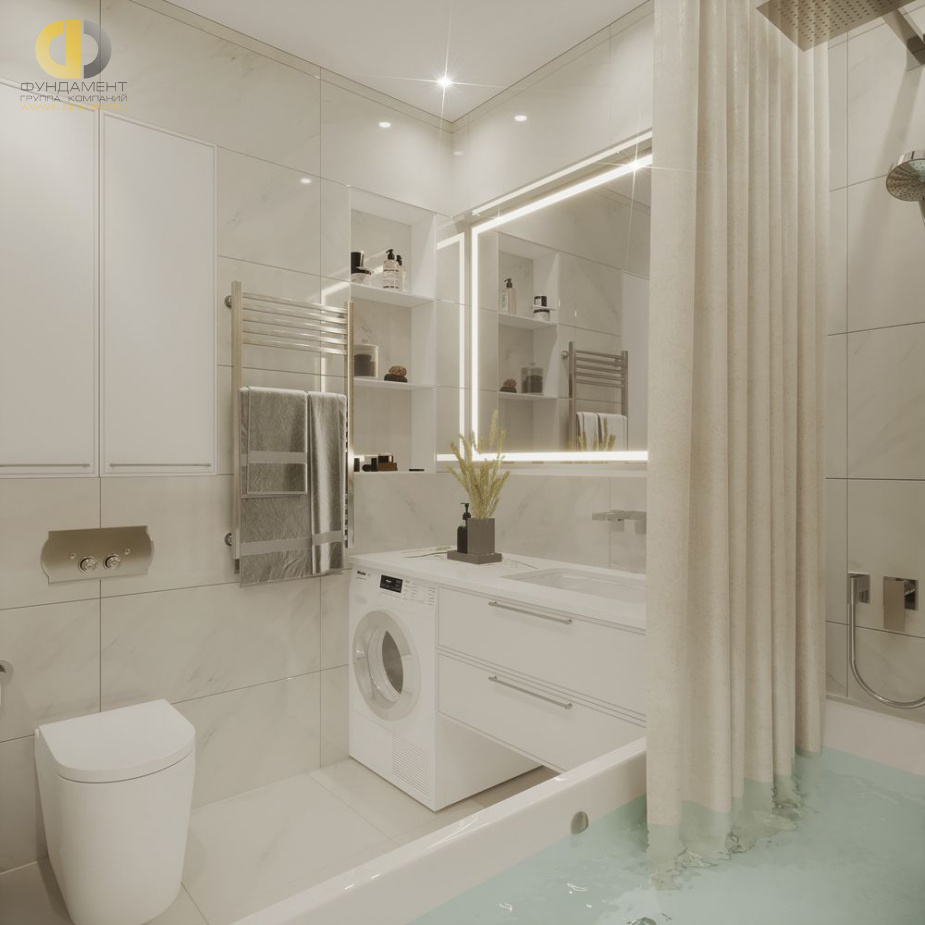 Дизайн интерьера ванной в трёхкомнатной квартире 126 кв.м в стиле неоклассика25