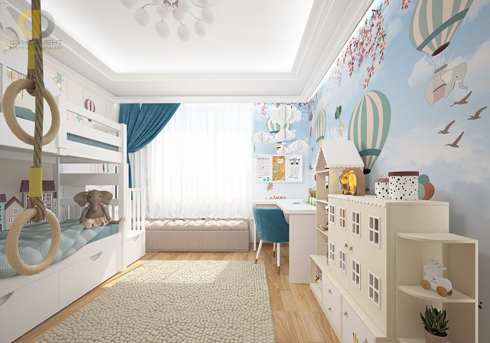 Дизайн интерьера детской в трёхкомнатной квартире 95 кв.м в современном стиле10