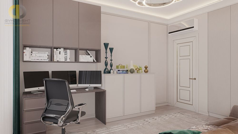 Дизайн интерьера спальни в трёхкомнатной квартире 126 кв.м в стиле неоклассика15