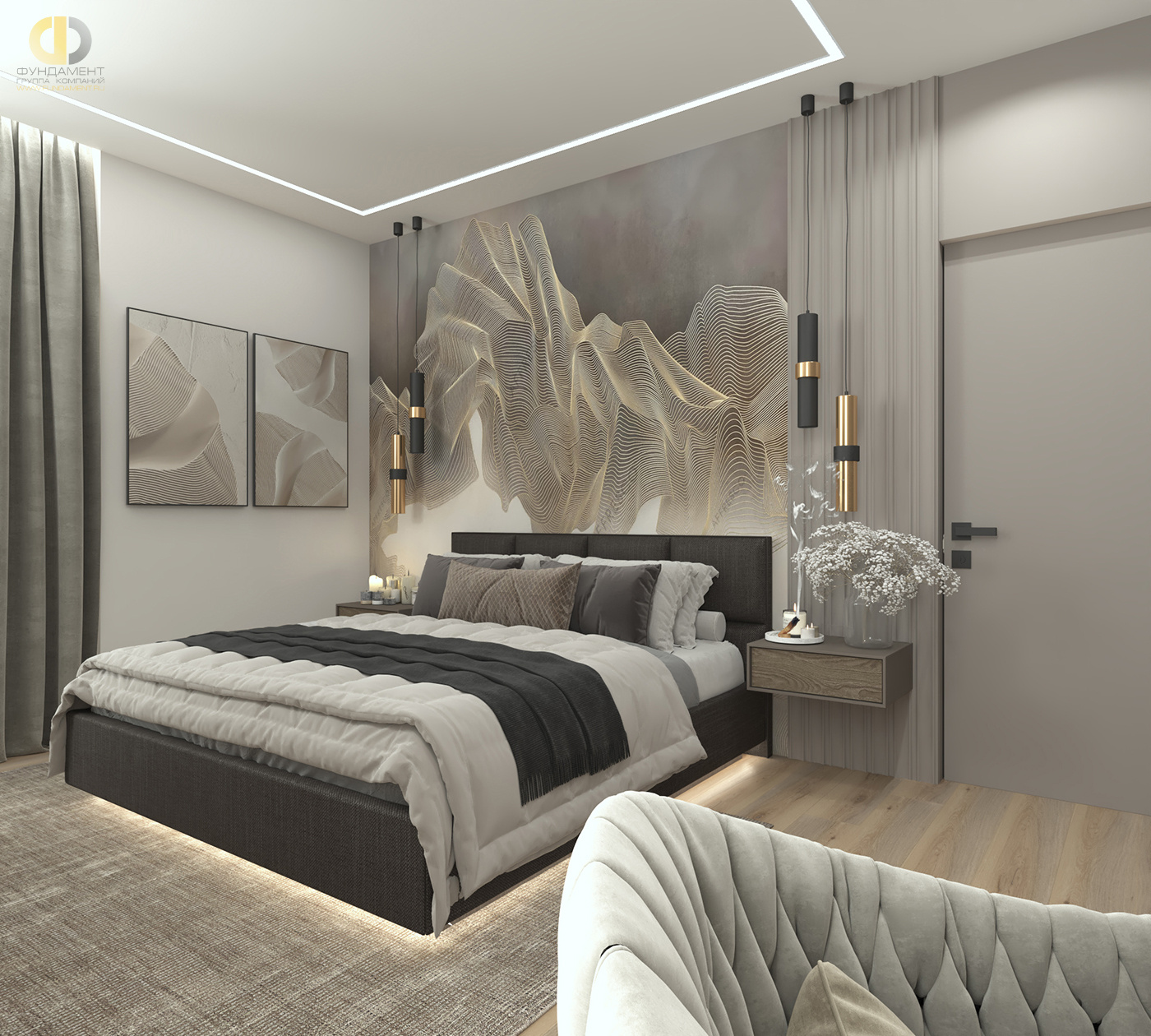 Дизайн спальни в стиле cовременном – фото 288