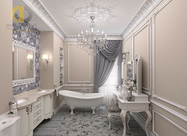 Дизайн ванной в классическом стиле  – фото 1840