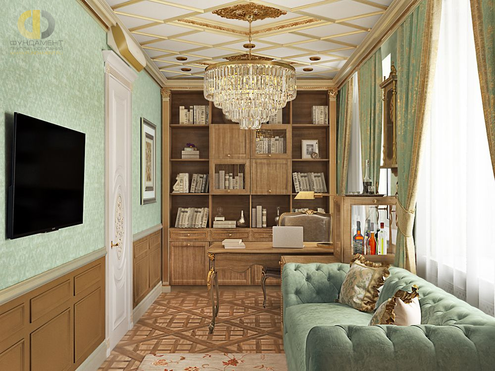 Дизайн кабинета в классическом стиле  – фото 325
