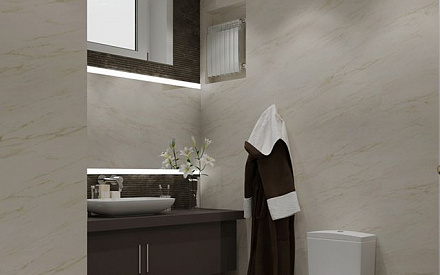 Дизайн-проект ванной в трехкомнатной квартире 130 кв.м в Москве с фото в стиле минимализм