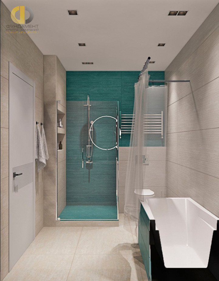 Дизайн интерьера ванной в трёхкомнатной квартире 85 кв.м в современном стиле13