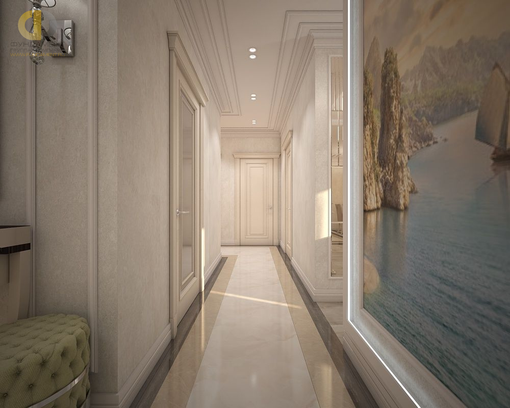 Дизайн интерьера коридора в четырёхкомнатной квартиры 103 кв.м в стиле современная классика4