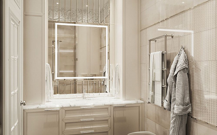 Дизайн интерьера ванной в двухкомнатной квартире 82 кв.м в классическом стиле16