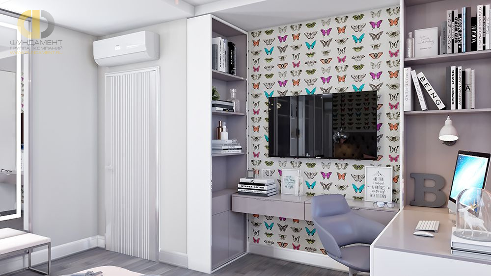 Дизайн интерьера детской в четырёхкомнатной квартире 122 кв.м в стиле ар-деко