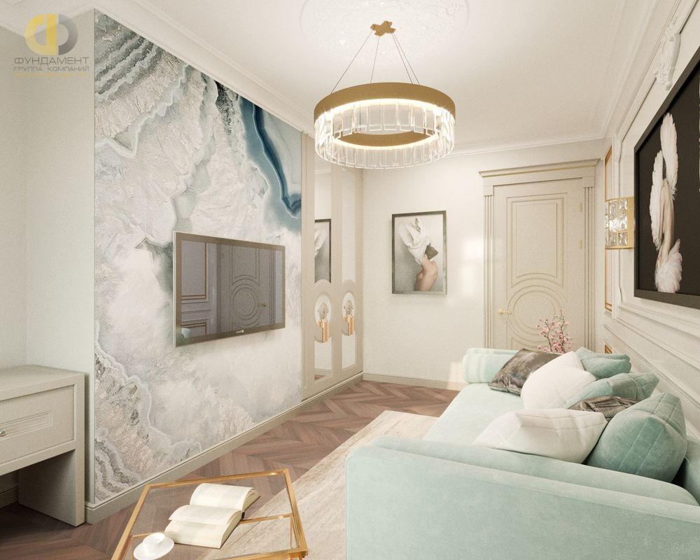 Дизайн интерьера спальни в четырёхкомнатной квартире 89 кв.м в стиле современная классика6