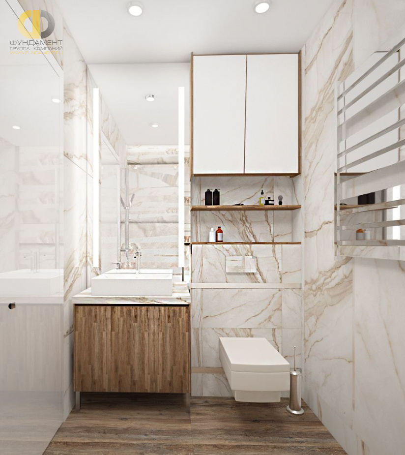 Дизайн интерьера ванной в трёхкомнатной квартире 95 кв.м в современном стиле12