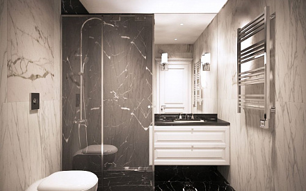 Дизайн интерьера ванной в четырёхкомнатной квартире 113 кв.м в стиле неоклассика2