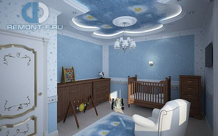 Интерьер детской в 5-комнатной квартире в классическом стиле