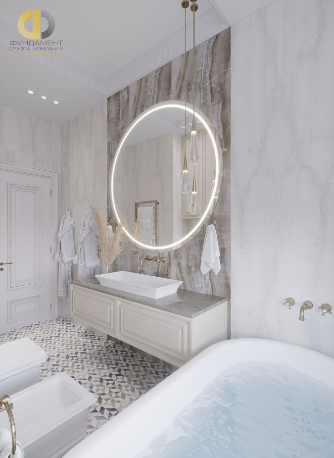 Дизайн интерьера ванной в 4-комнатной квартире 120 кв. м в стиле эклектика 32