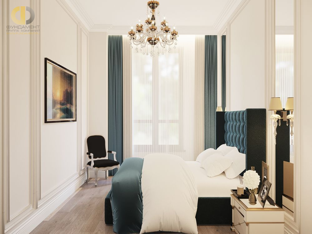 Дизайн интерьера спальни в двухкомнатной квартире 82 кв.м в классическом стиле14