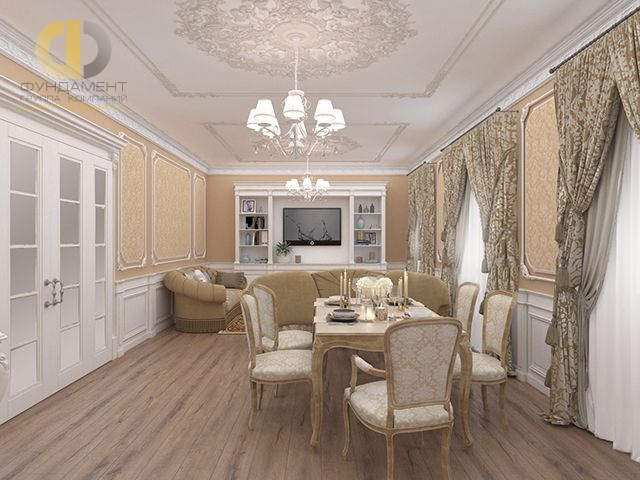 Дизайн гостиной в классическом стиле  – фото 1326