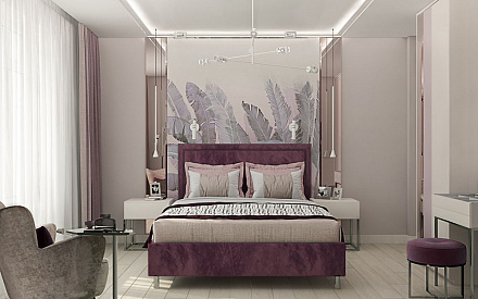 Дизайн интерьера спальни в трёхкомнатной квартире 85 кв.м в современном стиле2