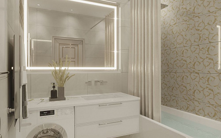 Дизайн интерьера ванной в трёхкомнатной квартире 126 кв.м в стиле неоклассика23
