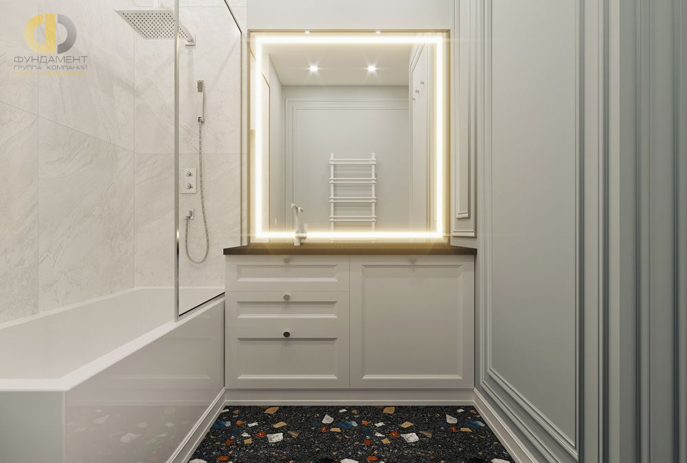 Дизайн интерьера ванной в двухкомнатной квартире 47 кв.м в стиле современная классика8