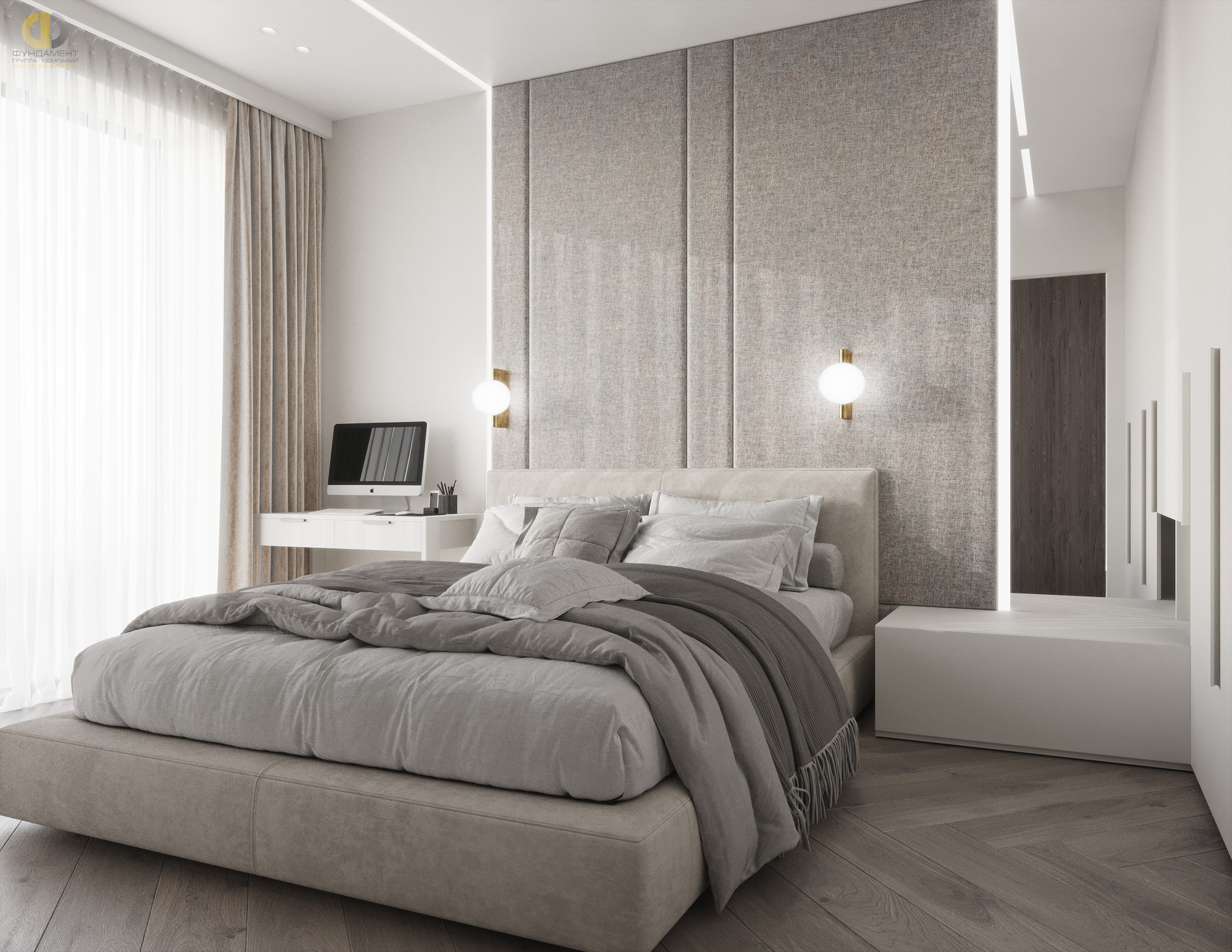 Дизайн спальни в стиле манимализском – фото 274