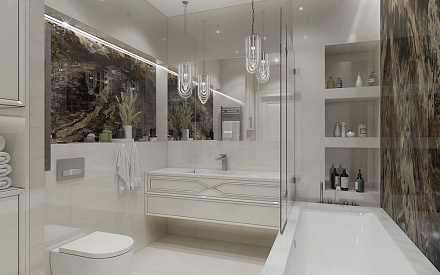 Дизайн интерьера ванной в трёхкомнатной квартире 110 кв.м в стиле современная классика4