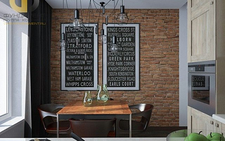Дизайн двухкомнатной квартиры в Мытищах. Фото  кухни