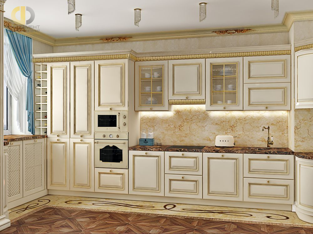 Дизайн кухни в классическом стиле  – фото 879