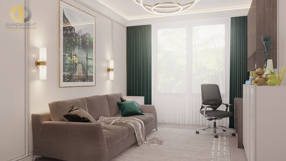 Дизайн интерьера спальни в трёхкомнатной квартире 126 кв.м в стиле неоклассика14