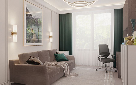 Дизайн интерьера спальни в трёхкомнатной квартире 126 кв.м в стиле неоклассика14
