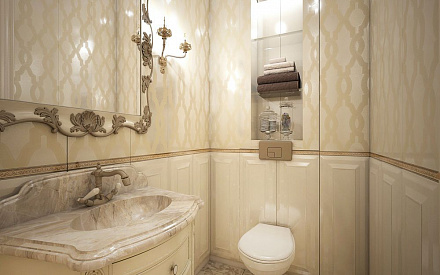 Дизайн интерьера ванной в двухкомнатной квартире 80 кв.м в классическом стиле16