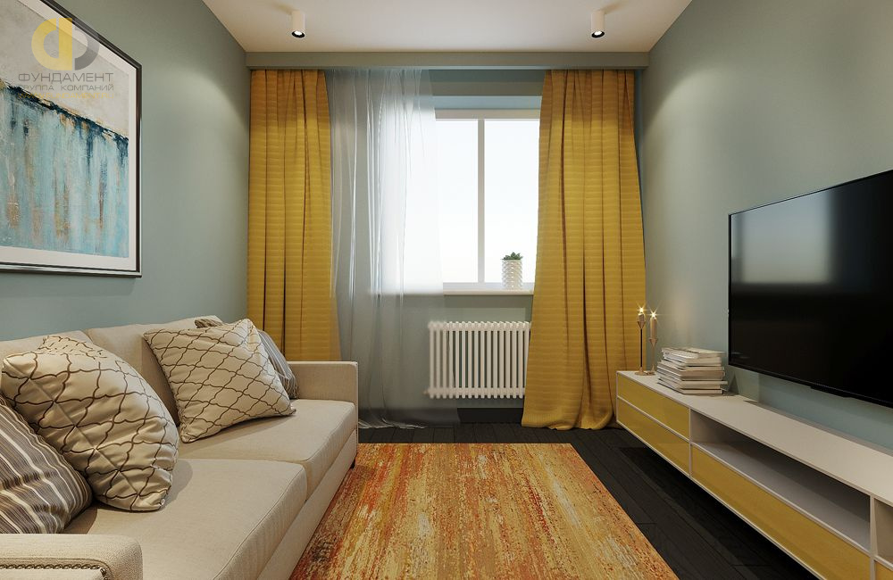 Дизайн интерьера спальни в трёхкомнатной квартире 75 кв.м в стиле минимализм1