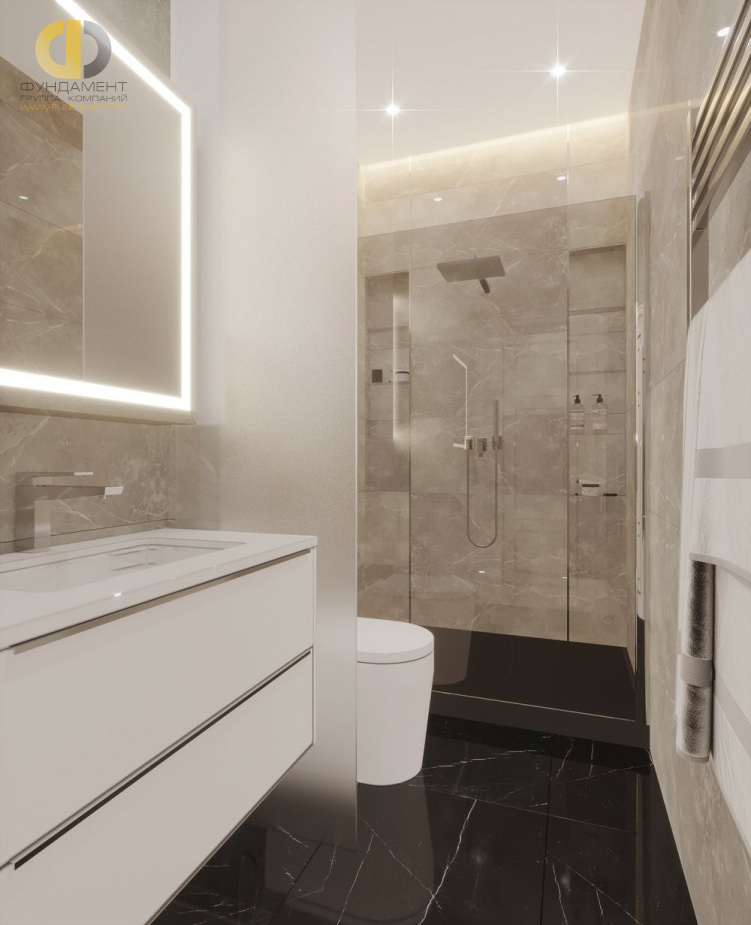 Дизайн интерьера ванной в трёхкомнатной квартире 126 кв.м в стиле неоклассика27