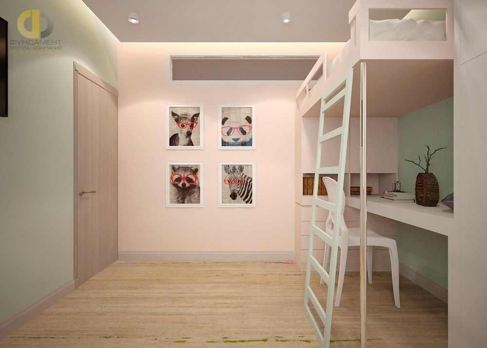 Дизайн интерьера детской в трёхкомнатной квартире 70 кв.м в современном стиле – фото 864